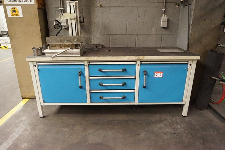 3 Drawer, 2 Door Workbench and Height Gauge with 12” x 6” Magnetic Chuck