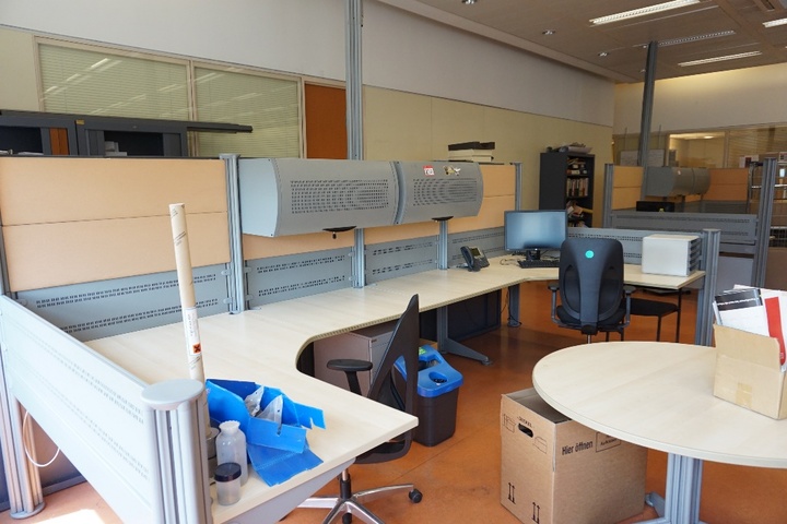 (2) x Desks with Over Hanging Cupboards