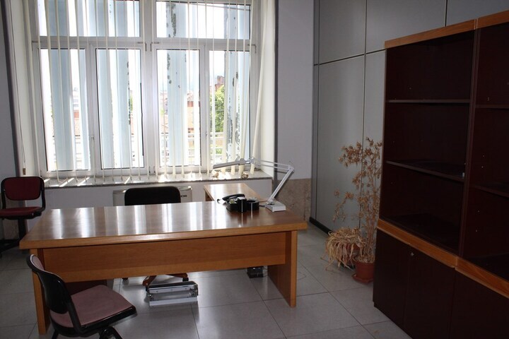 Office Contents Including Oak Workstation with Armchair