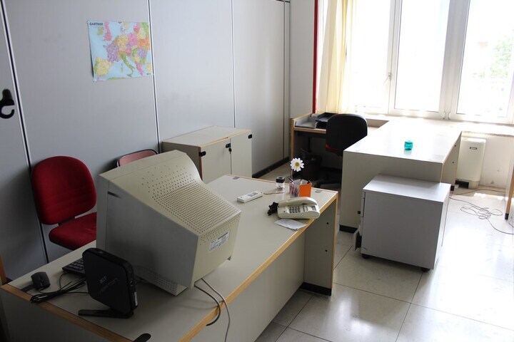 Contents of Office Including (2) x Desks, (2) x Chairs, Brother Printer and Cupboard Units