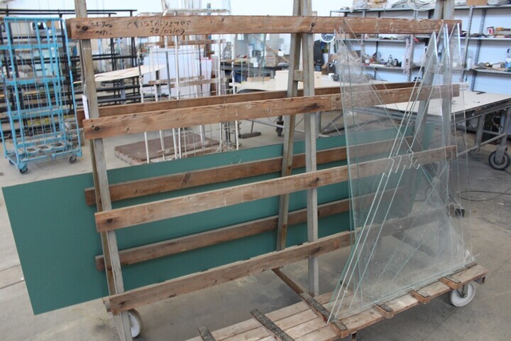 (2) Portable Double Sided Glass Trolleys