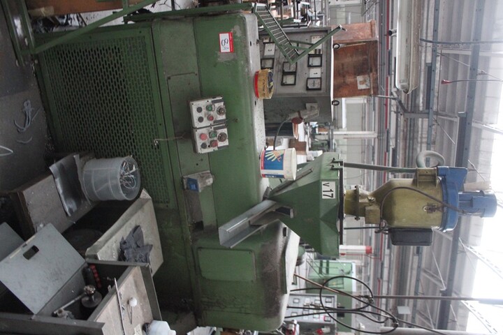 LUIGI BANDERA 60mm Extrusion Line with (3) x Payoff Units; Cross Head; Water Trough; Dual Reel Capstan/Spooler (1970)