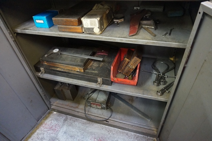 Cupboard with Depth Gauges, Micrometers, Verniers, Calipers