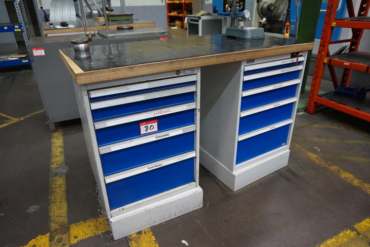 Garant Bench with (2) 5 Drawer Cabinets