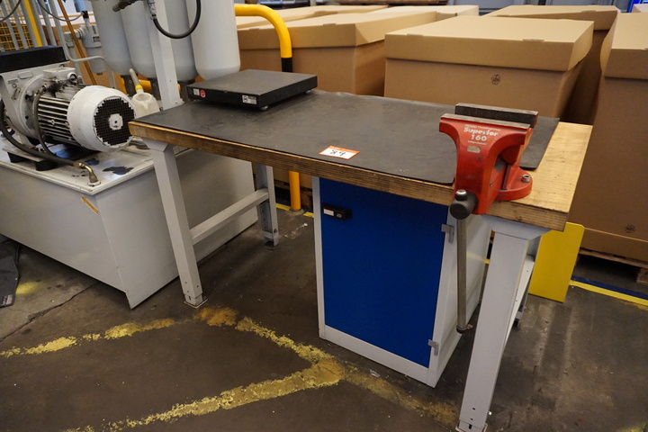 Bench with Cabinet, Vice and Granite Surface Plate