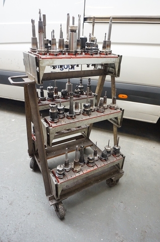 Mobile Trolley with Qty of CAT 40 Tooling