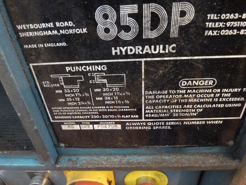 Kingsland 85DPX, 85 Ton, Hydraulic Double Ended Double Ended Punching Machine