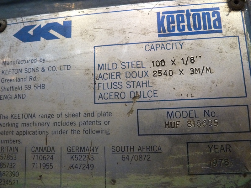 Keetona 100" x 1/8" (2540mm x 3mm), Hydroform Universal Bending and Folding Machine