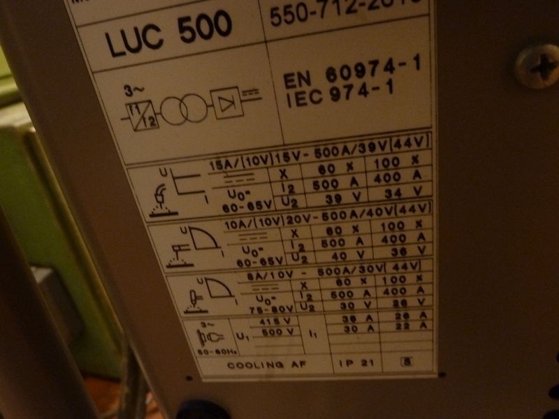 Esab Aristo LUC500 - 500amp Mig Mag Welder