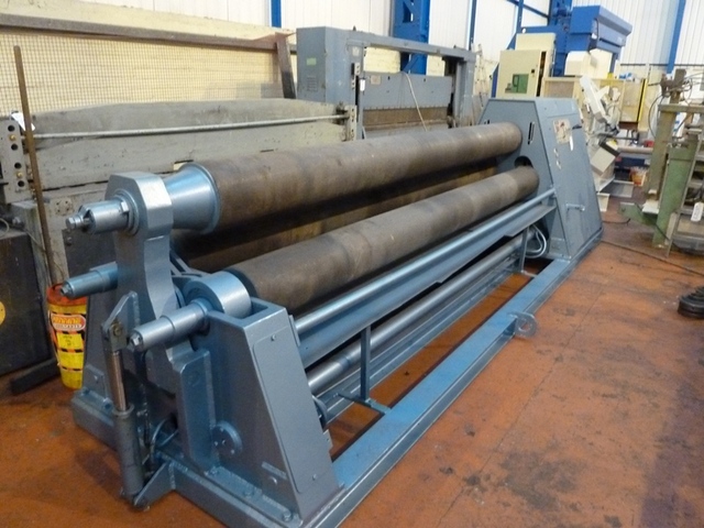 Davi 3050 mm x 8 mm, Three roll, hydraulic, double initial pinch plate bending rolls