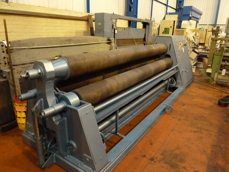 Davi 3050 mm x 8 mm, Three roll, hydraulic, double initial pinch plate bending rolls