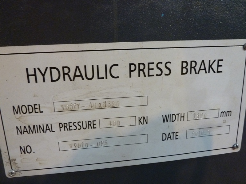 Carter (Chinese) WG67Y - 40t x 1320mm Over Bed Downstroke Press Brake