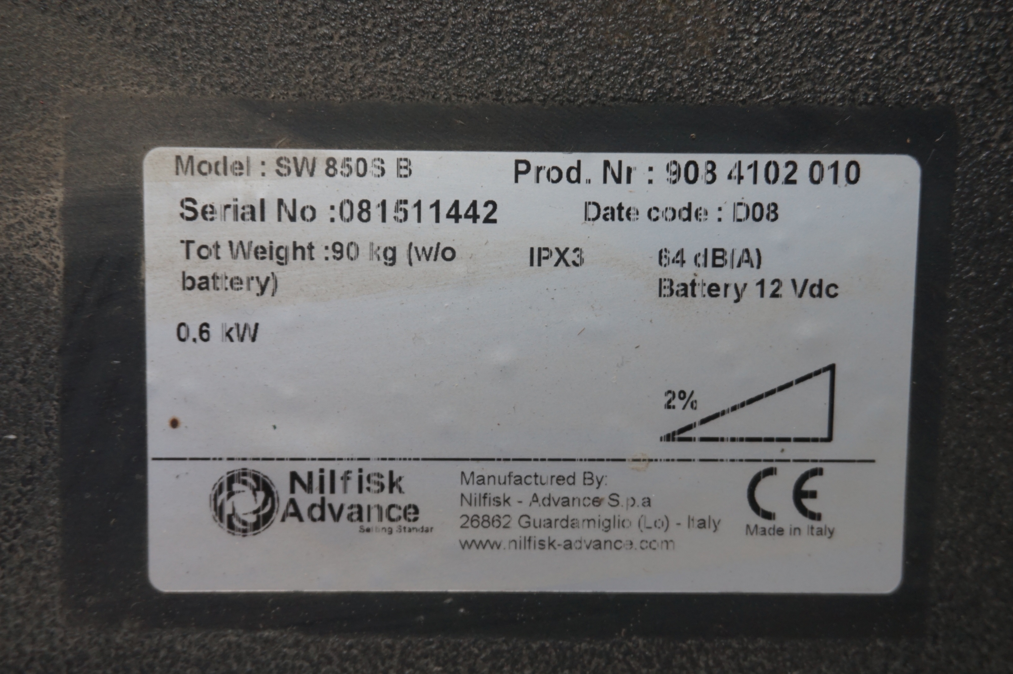 Nilfisk SW8505 Floor Sweeper