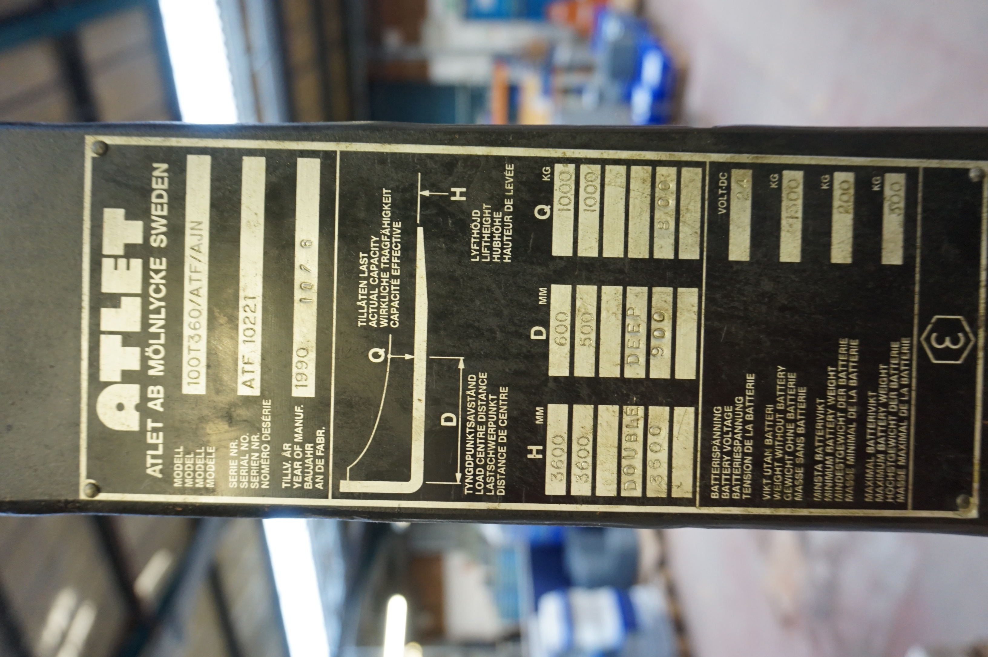 Atlet Reach Fork Truck Model 100T360/ATF/AJN