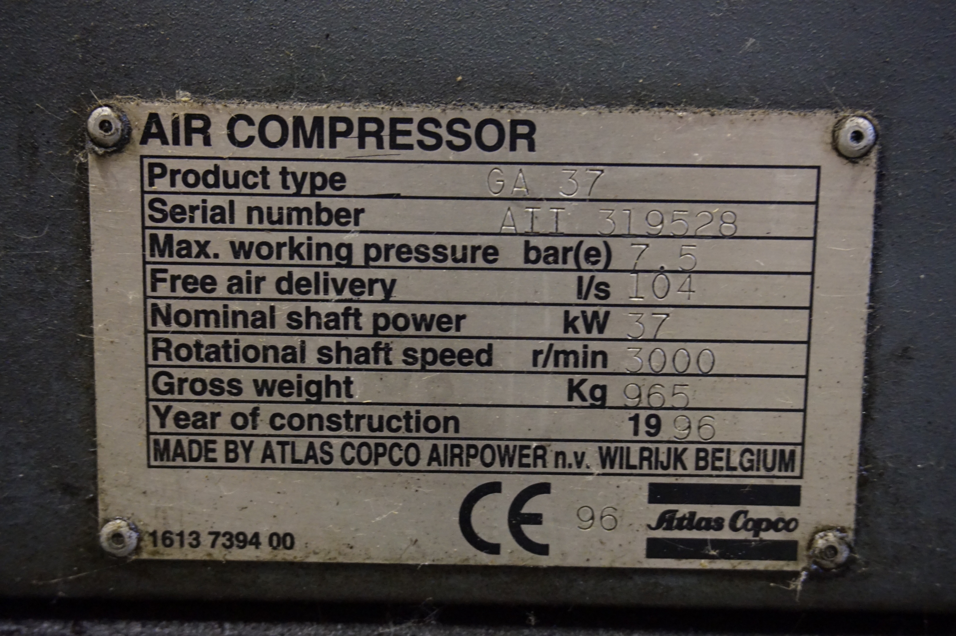 Atlas Copco GA37 Compressor