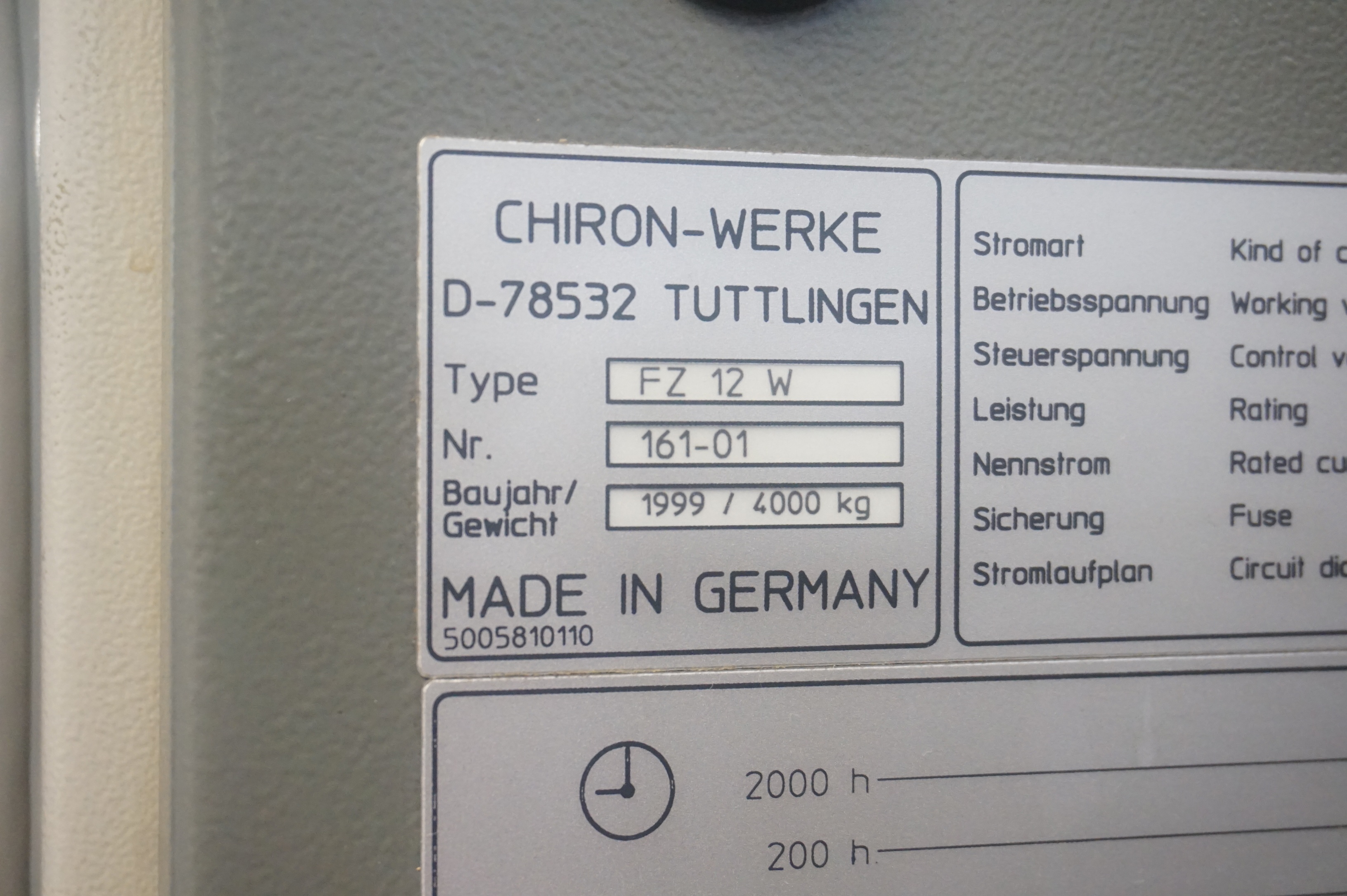 Chiron FZ12W Magnum Machining Centre