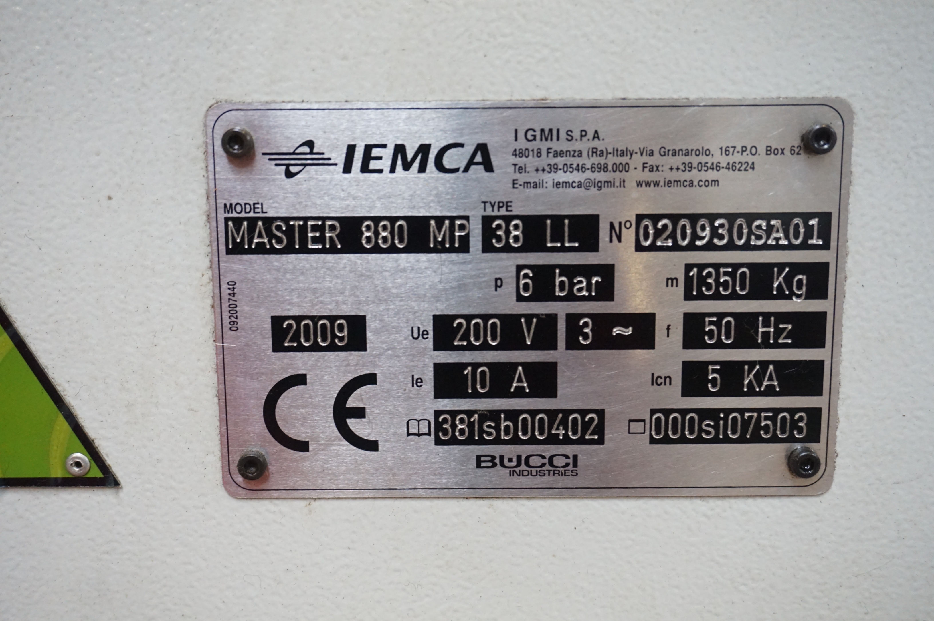 IEMCA Master 880 Verso Barfeed
