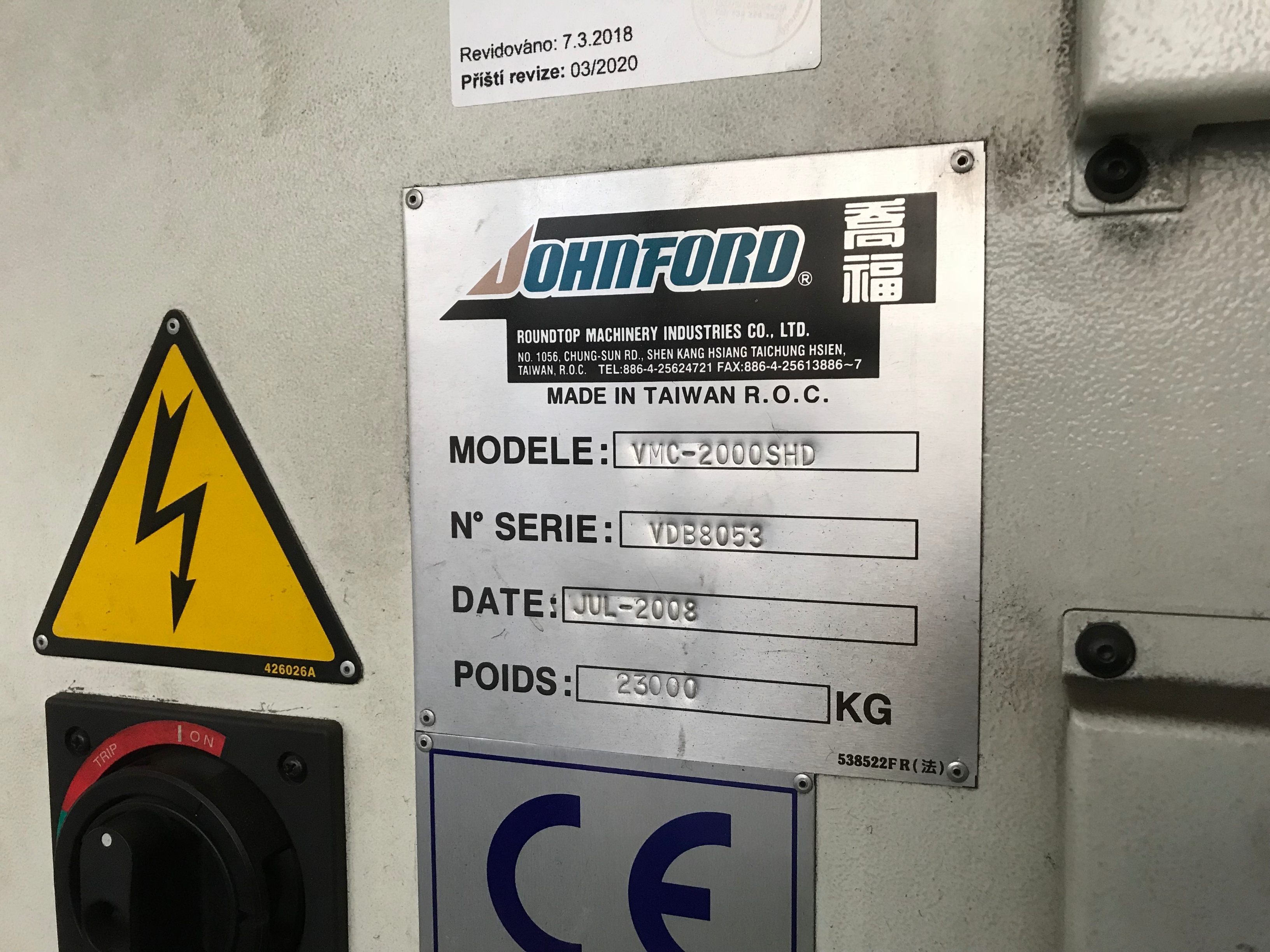 Johnford VMC-2000SHD Omnitechique Super Vertical Machining Centre