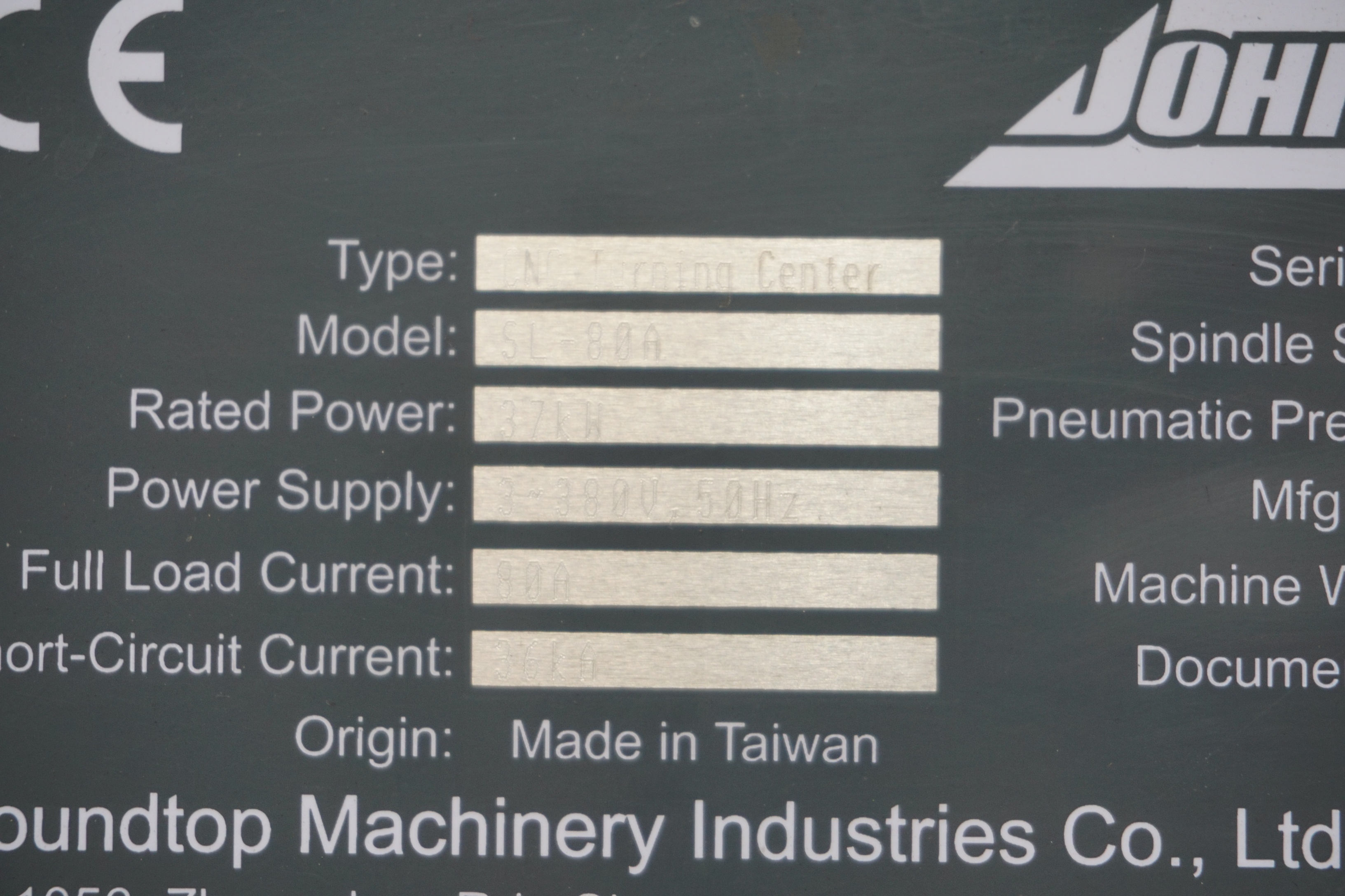 Johnford Omnitechinque SL-80A 2-Axis CNC Lathe
