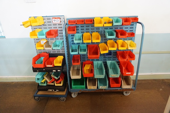 (2) Mobile Trolleys with Storage Boxes