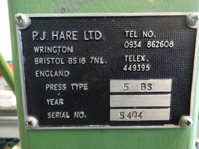 Hare Hydraulic 5BS Press