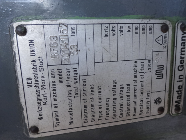 Union Horizontal BF63 Borer