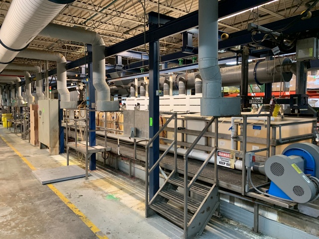 NICKEL & BLACK OXIDE Plating Line, w/ 34 Tanks, 2 Crane Basket Transfer System, Rectifiers, Control, Scrubber System