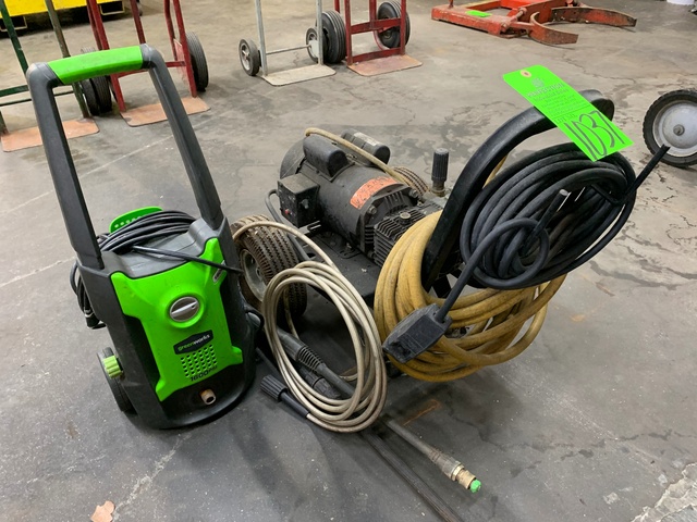 Lot Comprising North Star 1575551B Power Washer and Green Works GPW1600 Power Washer
