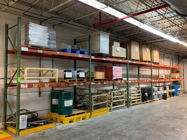 Lot of (5) Sections of 12'T x 10'W x 42" D Pallet Racking