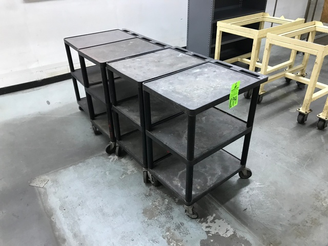 Lot of (4) Rolling Shop Carts
