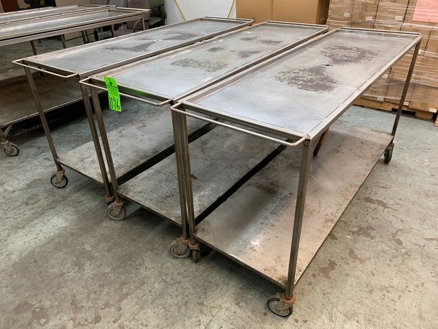 Lot of (3) Rolling Shop Carts