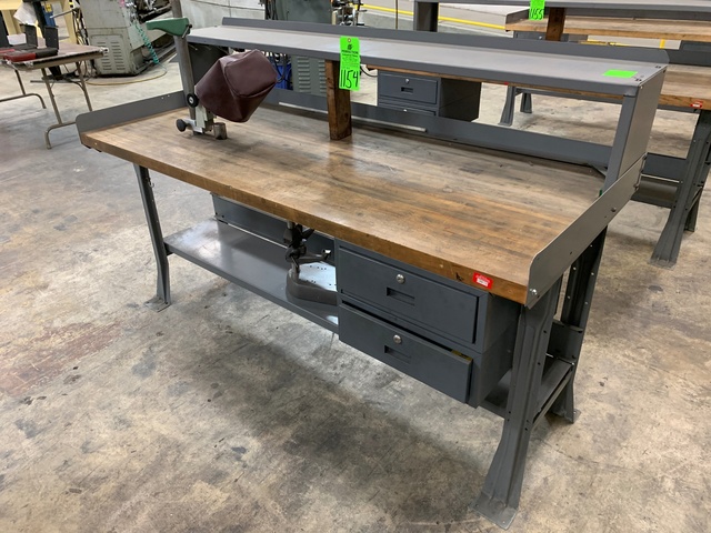 Wood Top Work Bench, 30" x 72", w/ Flexbar Microscope