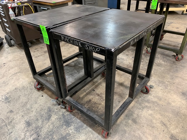 Lot of (2) Steel Rolling Shop Carts