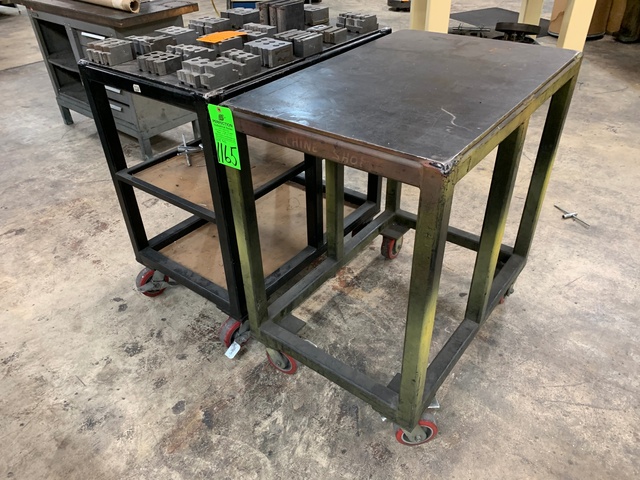 Lot of (2) Steel Rolling Shop Carts