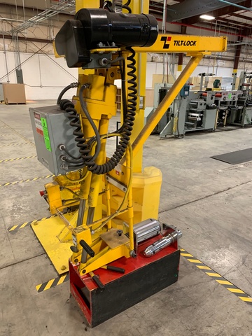 Wall Mount Jib Crane w/ Tilt-Lock LC-6 Roll Handler, s/n 11373. and CM Loadstar Hoist