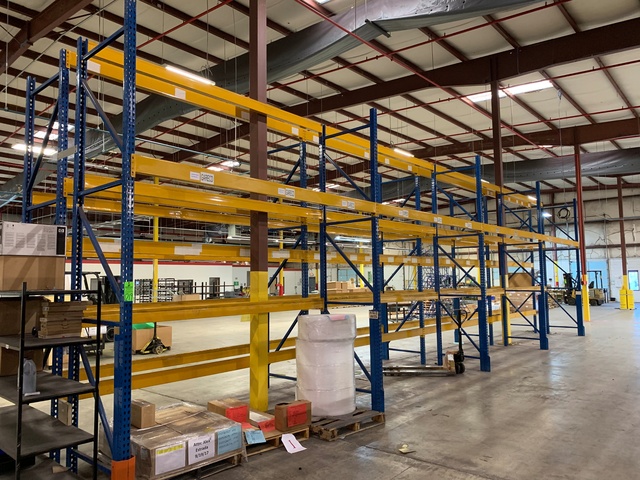 Lot of (4) Sections of 14' x 12'W x 42" Pallet Racking