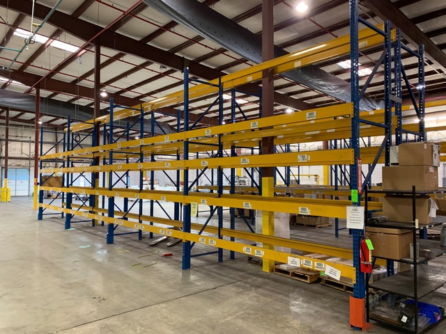 Lot of (4) Sections of 14' x 12'W x 42" Pallet Racking