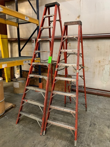 Lot Comprising Davidson 10' and Louisville 8' Fiberglass Step Ladders
