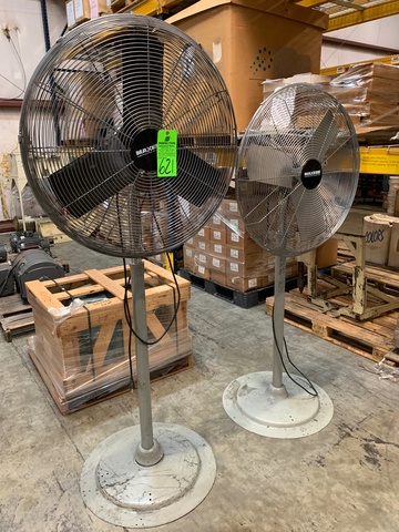 Lot of (2) Maxess Shop Pedestal Fans