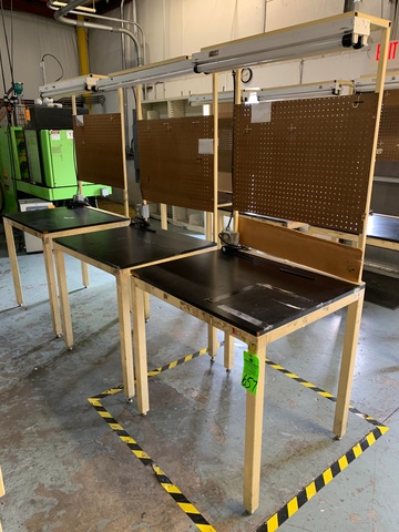 Lot of (3) Lighted Work Bench, 30" x 36"