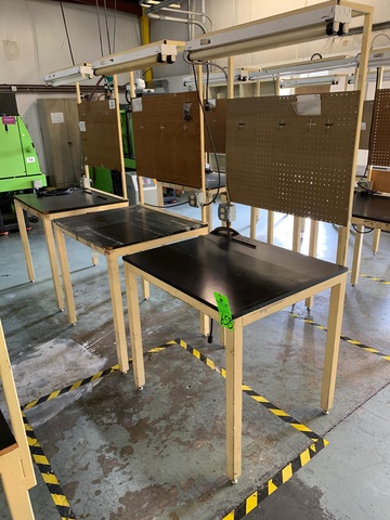 Lot of (3) Lighted Work Bench, 30" x 36"