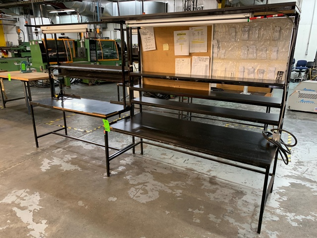 Lot of (2) Lighted Work Benches, (1) 30" x 72" and (1) 24" x 60"