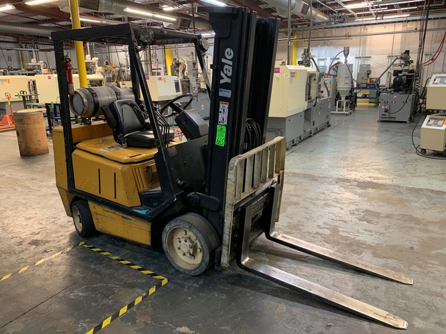 YALE GLC050 5,000 LB LP Forklift, s/n N523350, Triple Mast, Side Shift, 42" Fork Length