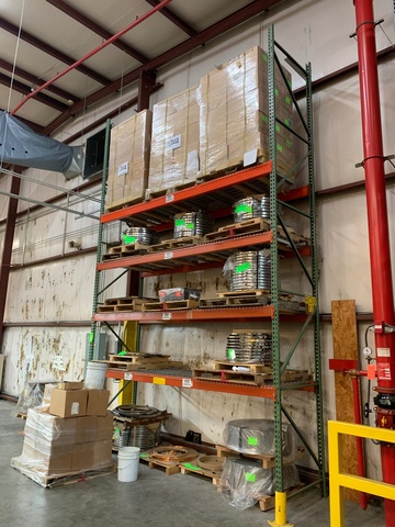 Single Section of Pallet Racking, 20'T x 12'W x 42"D