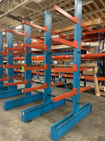 Dual Sided Cantilever Rack, 12'T x 8'W x 3' Arms