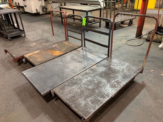 Lot of (4) Flatbed Shop Carts