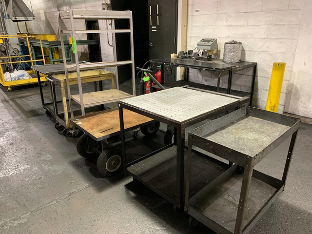 Lot of (6) Rolling Shop Carts