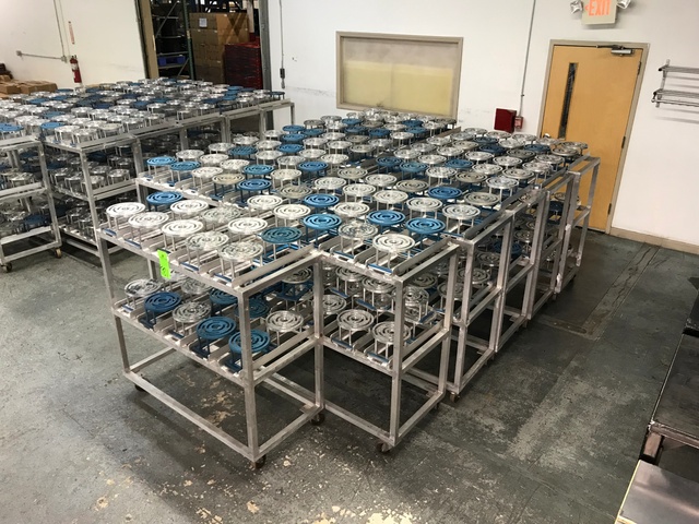 Lot of (11) Aluminum Carts w/ Magnet Impregnated Aluminum Fixtures