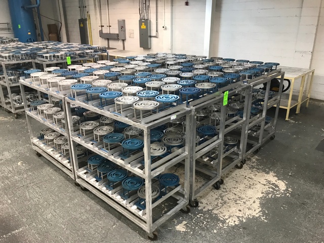 Lot of (10) Aluminum Carts w/ Magnet Impregnated Aluminum Fixtures