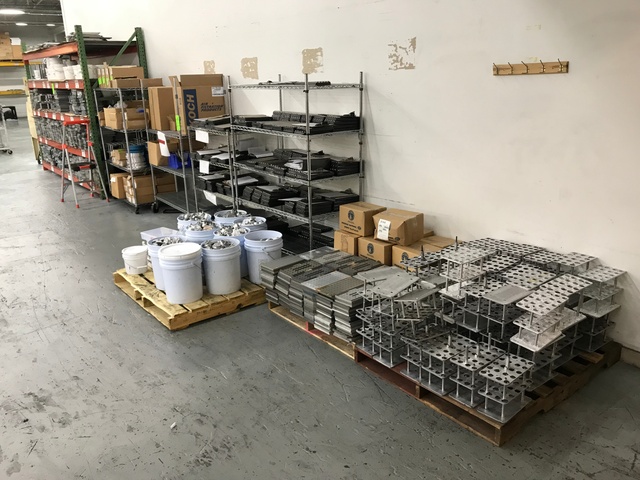 Lot of (4) Metro Racks and (3) Pallets of Assorted Scrap Metal